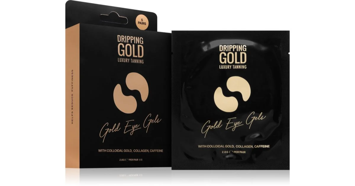 Dripping Gold Luxury Tanning Gels patch rassodanti in gel contorno occhi effetto idratante 5 pezzi