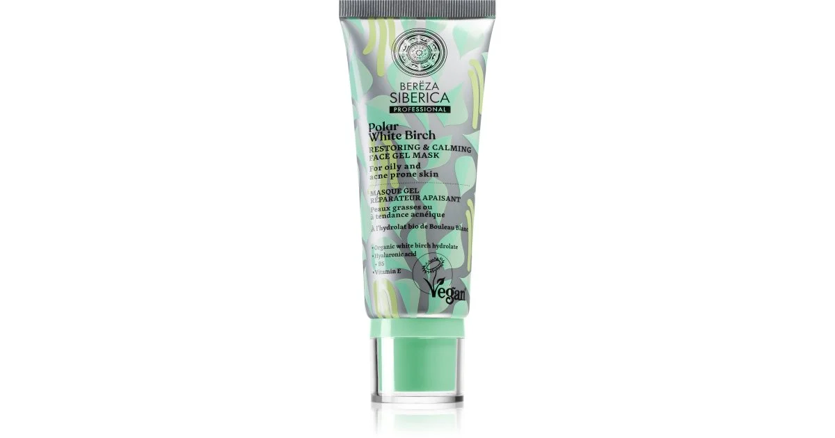 Natura Siberica Polar White Birch maschera lenitiva e rigenerante per pelli grasse e problematiche 100 ml