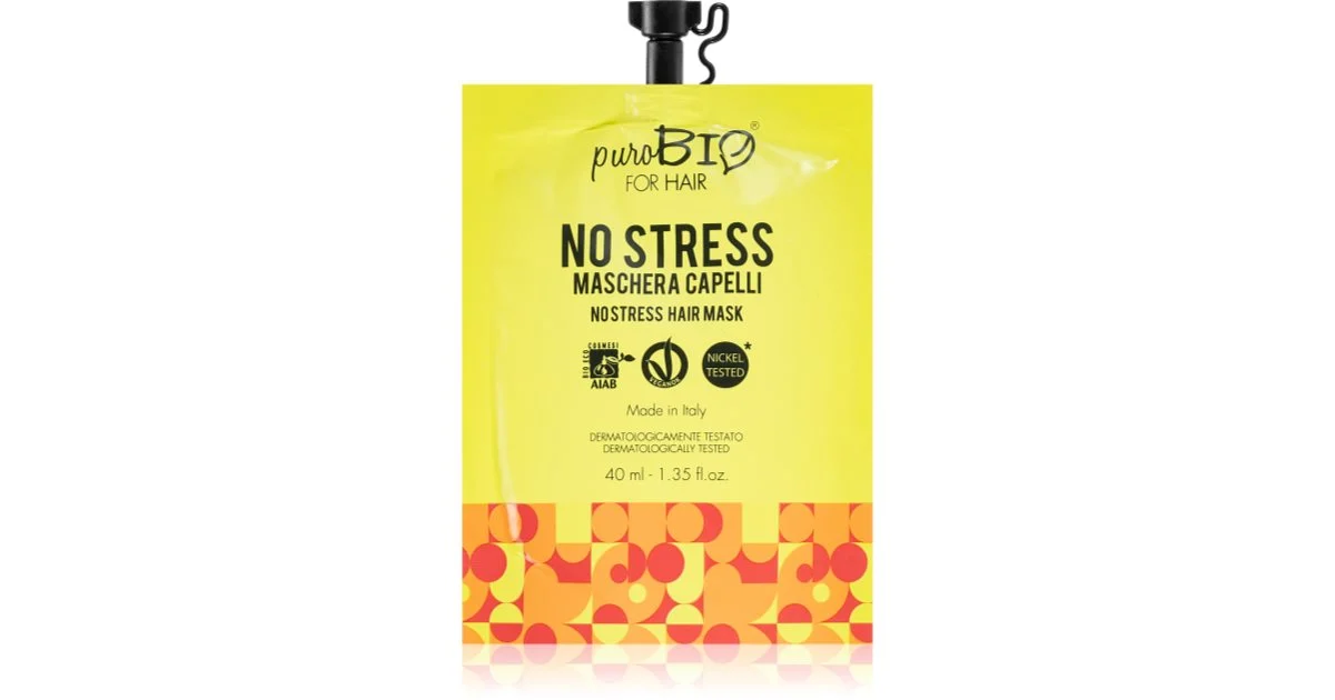 puroBIO Cosmetics No Stress maschera rivitalizzante per capelli 40 ml