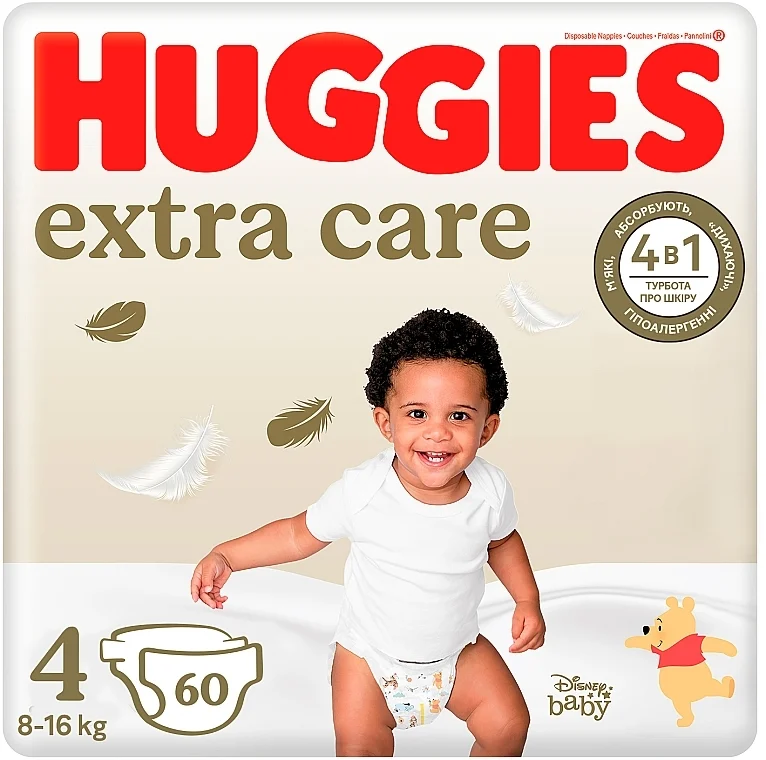 Pannolini Extra Care taglia 4, 8-16 kg, 60 pz., Mega