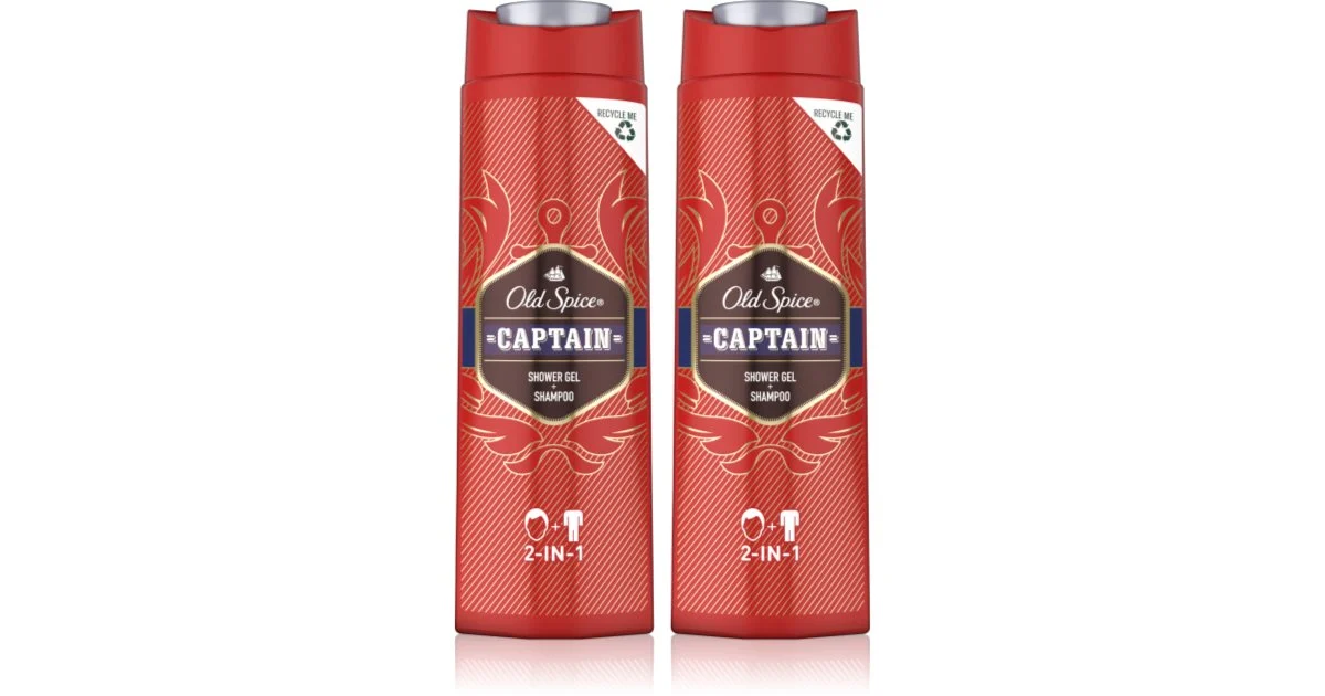 Old Spice Captain gel doccia e shampoo 2 in 1 2x400 ml