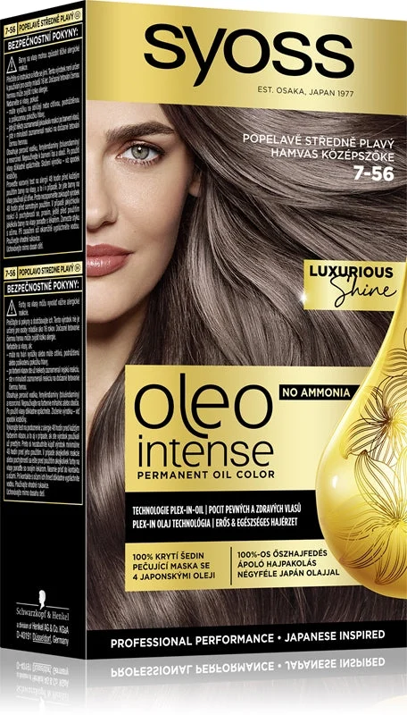 Syoss Oleo Intense tinta permanente per capelli con olio colore 7-56 biondo medio cenere