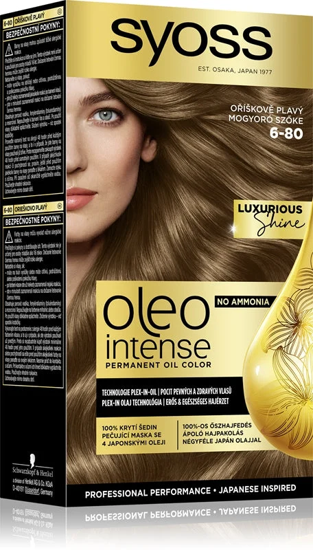 Syoss Oleo Intense tinta permanente per capelli con olio colore 6-80 Biondo Nocciola