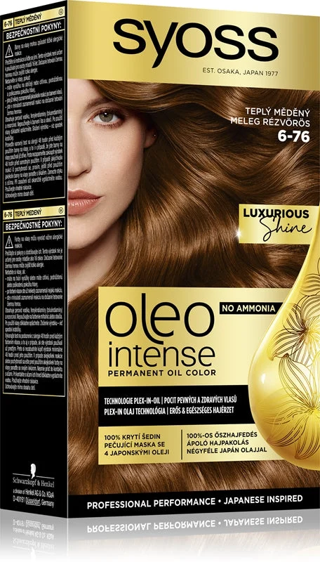 Syoss Oleo Intense tinta permanente per capelli con olio colore 6-76 Warm Copper