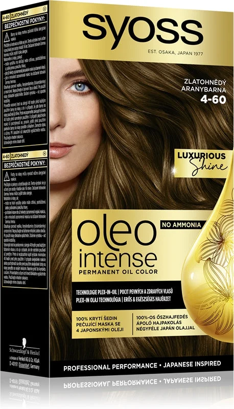Syoss Oleo Intense tinta permanente per capelli con olio colore 4-60 castano dorato