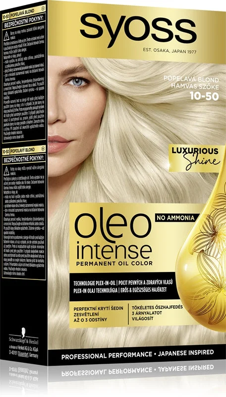 Syoss Oleo Intense tinta permanente per capelli con olio colore 10-50 Biondo cenere chiaro