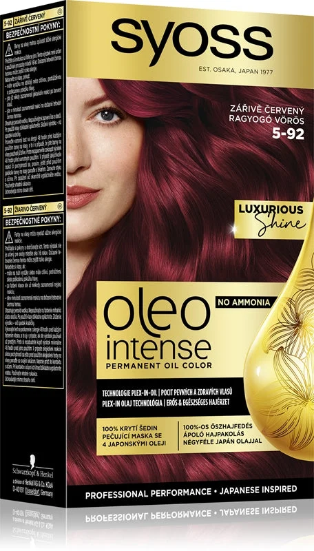 Syoss Oleo Intense tinta permanente per capelli con olio colore 5-92 Bright Red
