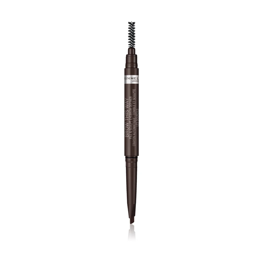 Rimmel Brow This Way matita per sopracciglia con spazzolino 2 in 1 colore 003 Dark Brown 0,25 g