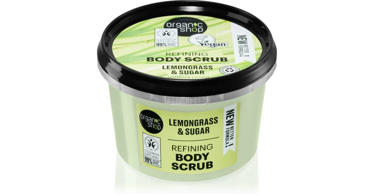 Organic Shop Lemongrass & zucchero scrub delicato per il corpo 250 ml