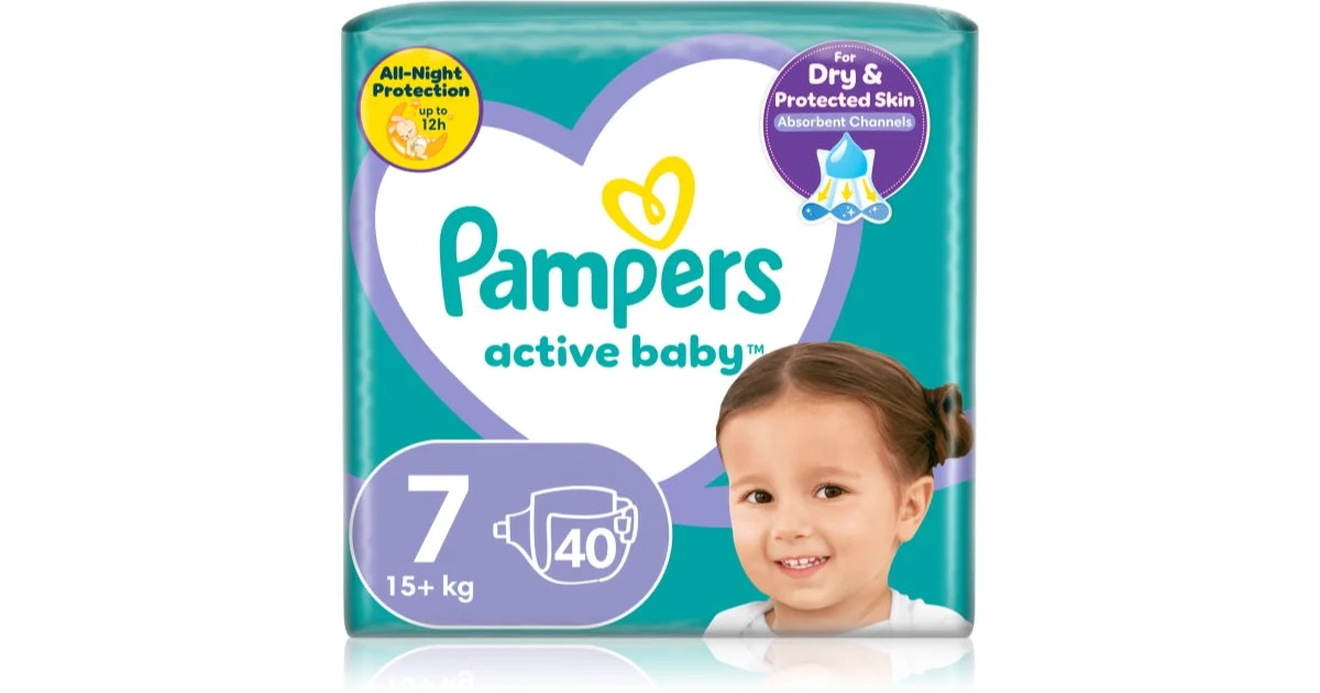 Pampers Active Baby taglia 7 pannolino monouso 15+ kg 40 pezzi