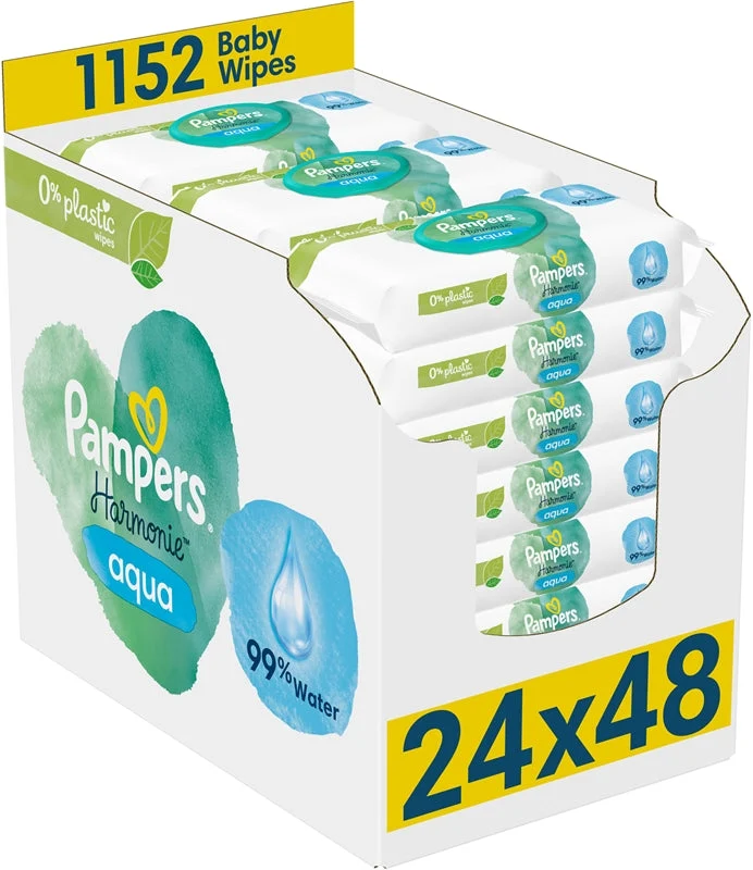 Pampers Harmonie Aqua salviette detergenti umidificate per bambini 24x48 pezzi