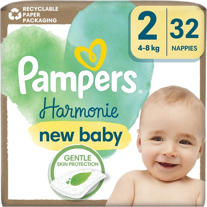 Pampers Harmonie taglia 2 pannolino monouso 4-8 kg 32 pezzi