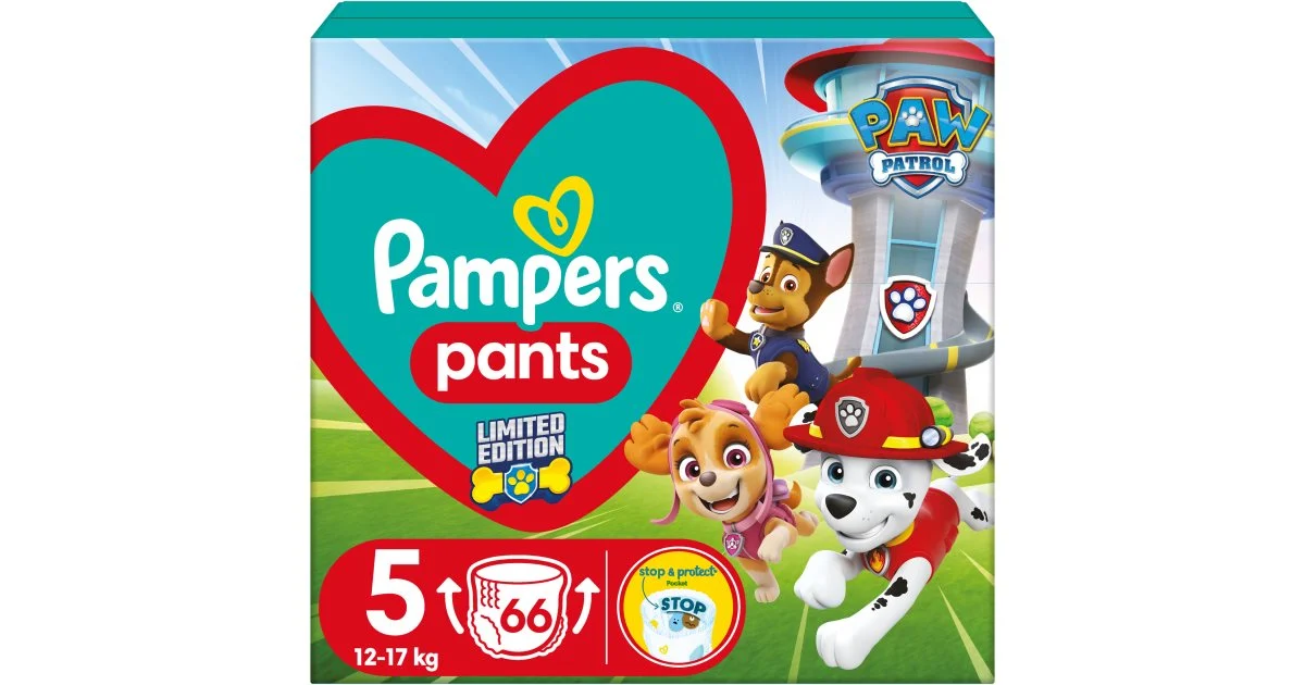 Pampers Pants Paw Patrol taglia 5 pannolini a mutandina usa e getta 12-17 kg 66 pezzi