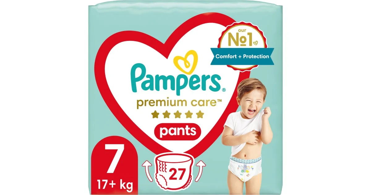 Pampers Premium Care Pants taglia 7 pannolini a mutandina usa e getta 17+ kg 27 pezzi