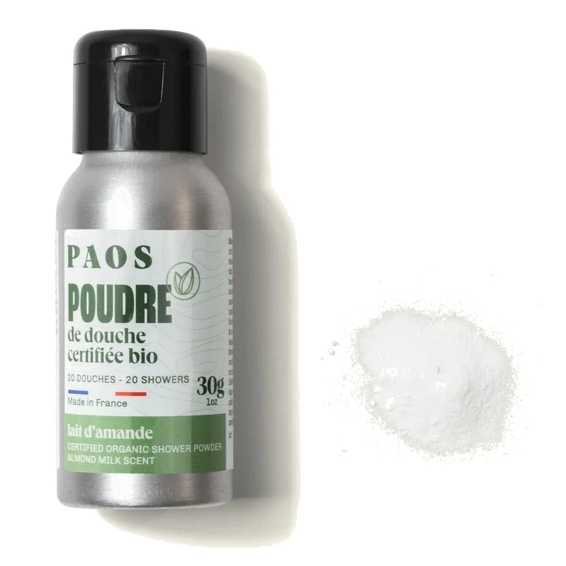 Polvere da doccia certificata biologica PAOS - Latte di mandorla - 30g
