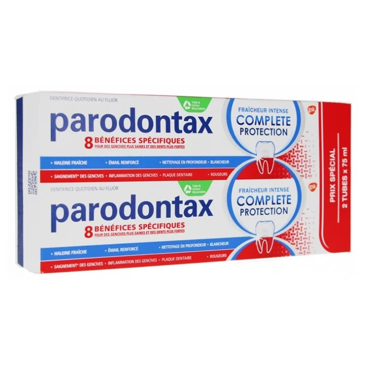 Parodontax Dentifricio Freschezza Intensa Complete Protection 2x75ml