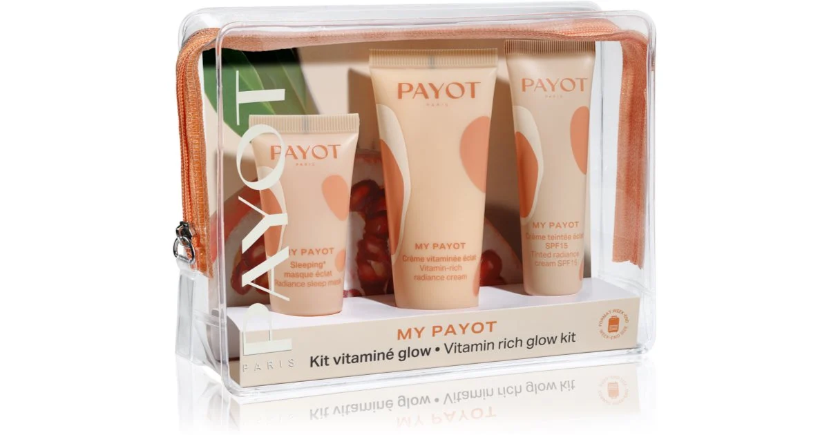 Payot My Payot Kit Vitaminé Glow confezione regalo con vitamine CC cream per tinta uniforme SPF 15 20 ml + crema alle vitamine 30 ml + maschera notte illuminante 15 ml