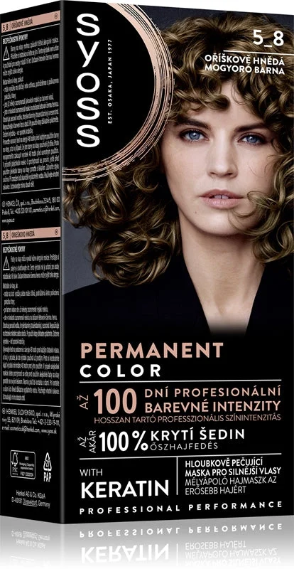Syoss Permanent Color tinta permanente per capelli colore 5_8 castano nocciola