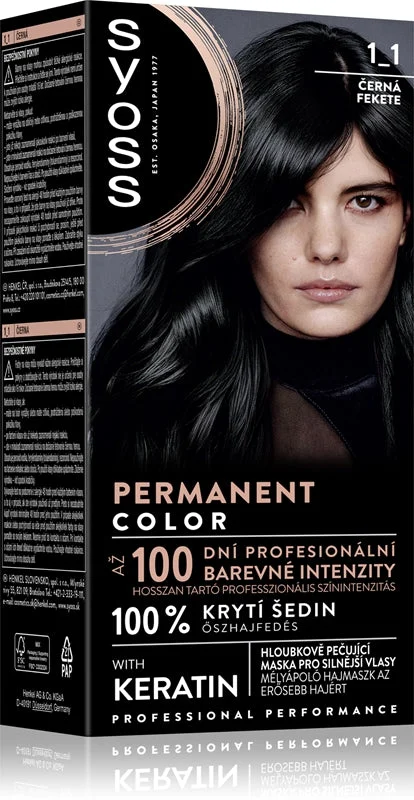 Syoss Color tinta permanente per capelli colore 1_1 nero