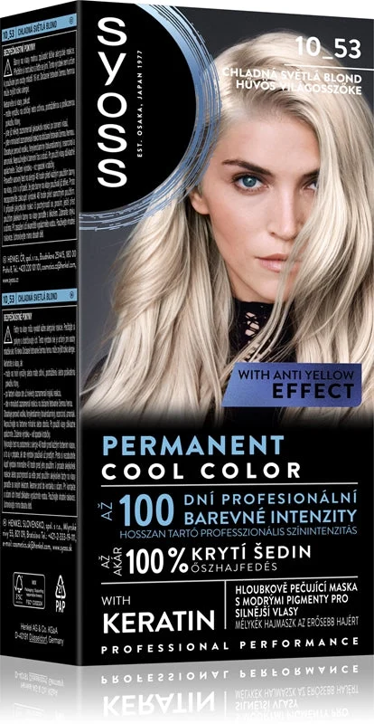 Syoss Cool Color tinta permanente per capelli colore 10_53 Cool Light Blond