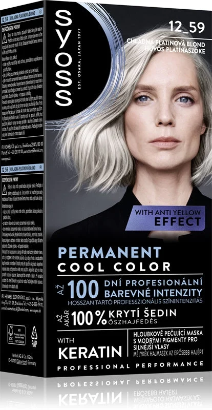 Syoss Cool Color tinta permanente per capelli colore 12-59 Cool Platinum Blond