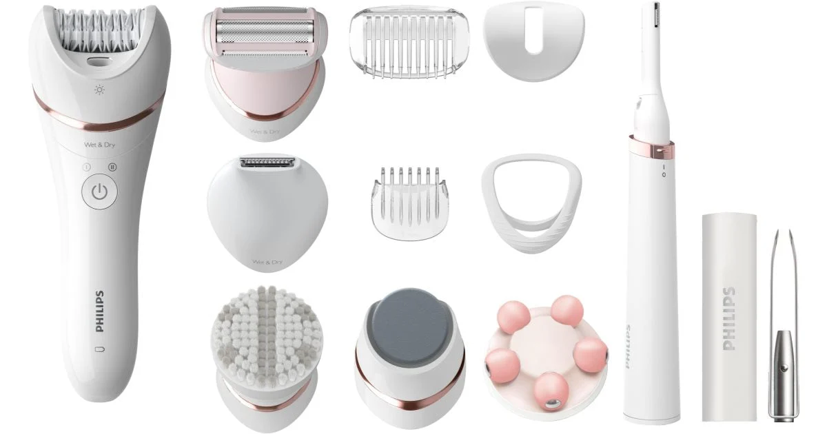 Philips Series 9000 BRE740/90 Beauty Set Set di epilazione epilatore + rifinitore cosmetico + pinzetta