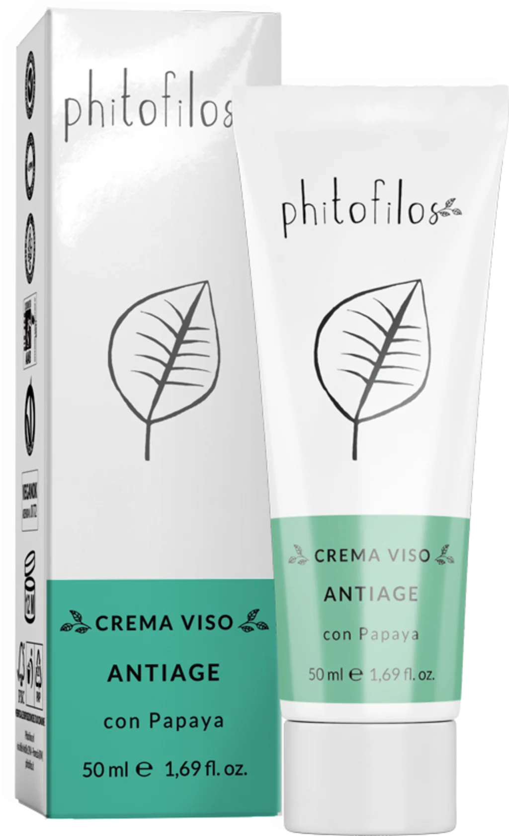 Phitofilos Crema Viso Antiage con Papaya, 50 ml