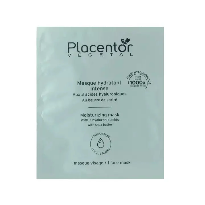 Placentor Vegetal Maschera Idratante Intensa Ai 3 Acidi Ialuronici al Burro di Karitè x1 Unità
