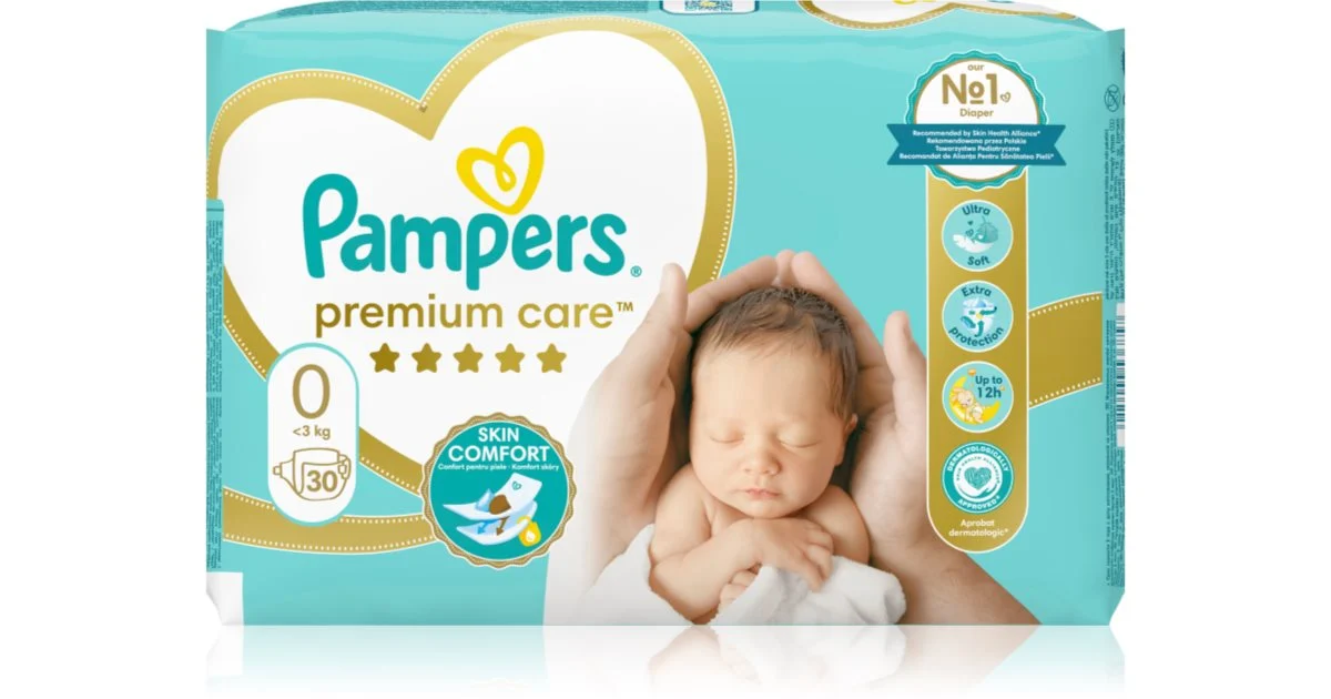 Pampers Premium Care taglia 0 pannolino monouso < 3kg 30 pezzi