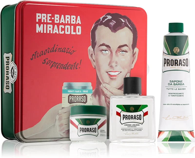 Proraso Set da barba verde - Set regalo classico per la rasatura - 350 ml