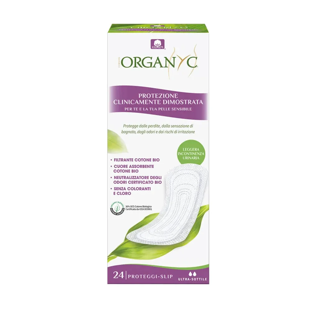 Organyc Proteggi-slip per perdite urinarie Incontinenza leggera x24