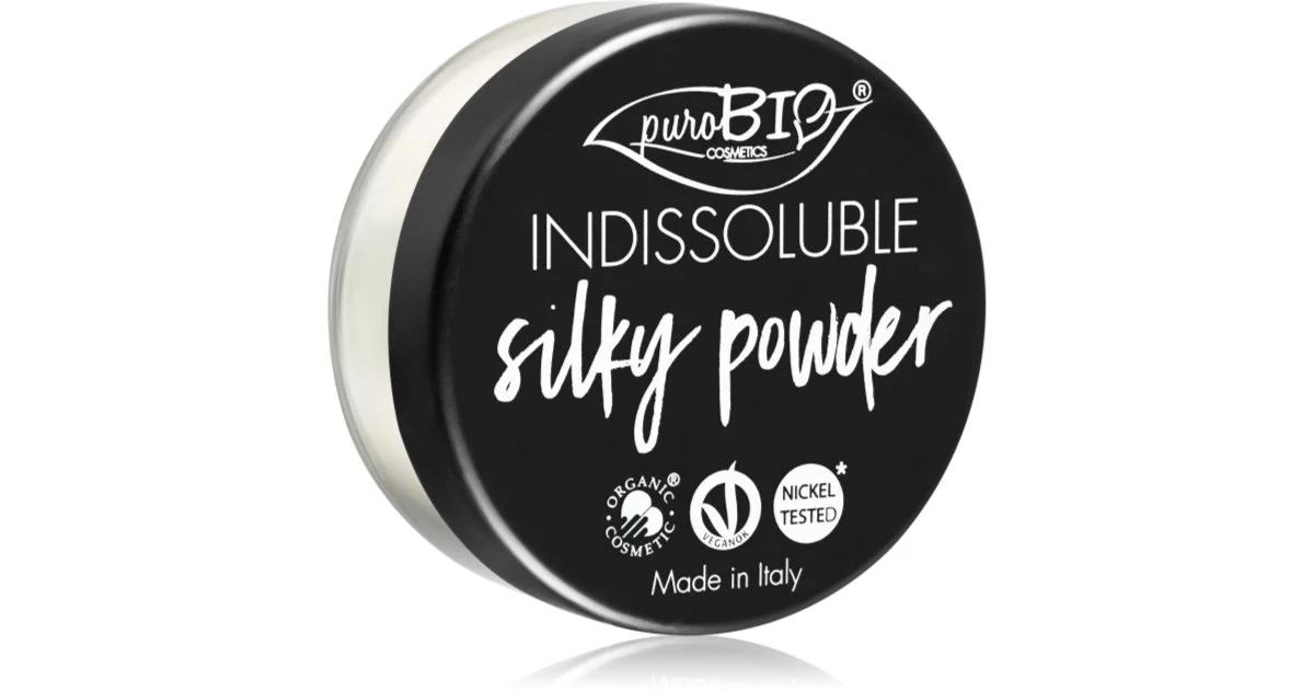 puroBIO Cosmetics Indissouble cipria in polvere opacizzante colore 01 Translucent 8 g