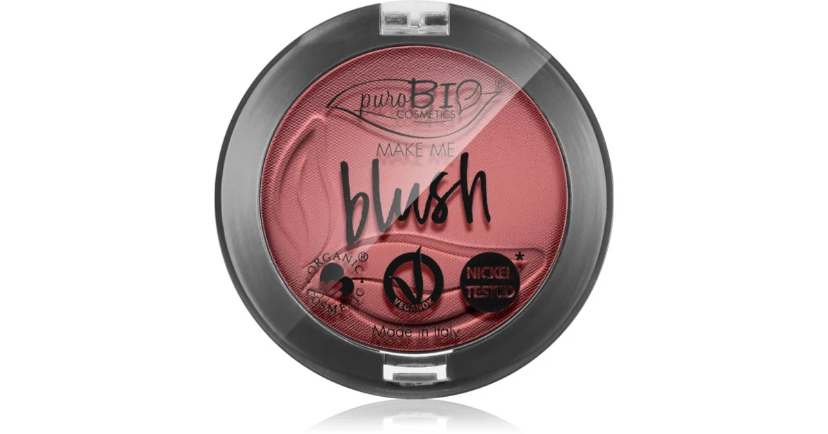 puroBIO Cosmetics Lunga durata Blush in polvere colore 06 Cherry Blossom 5,2 g