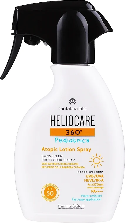 Crema solare spray per bambini per pelli atopiche SPF 50