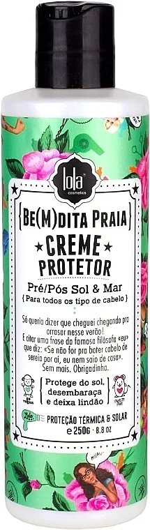 Crema protettiva per capelli prima/dopo l'esposizione al sole e i bagni al mare