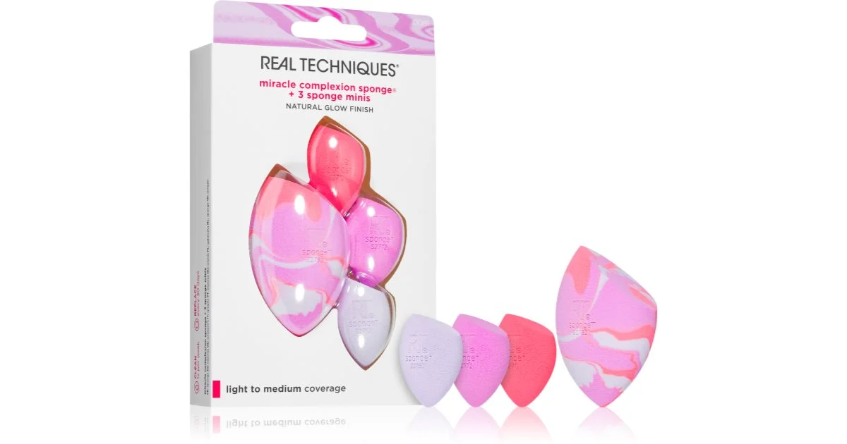 Real Techniques Berry Pop Miracle Complexion spugne + 3 mini spugne