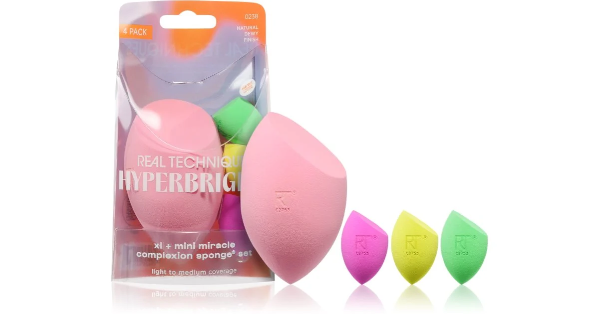 Set spugne Real Techniques Hyperbrights XL + Mini Miracle Complexion