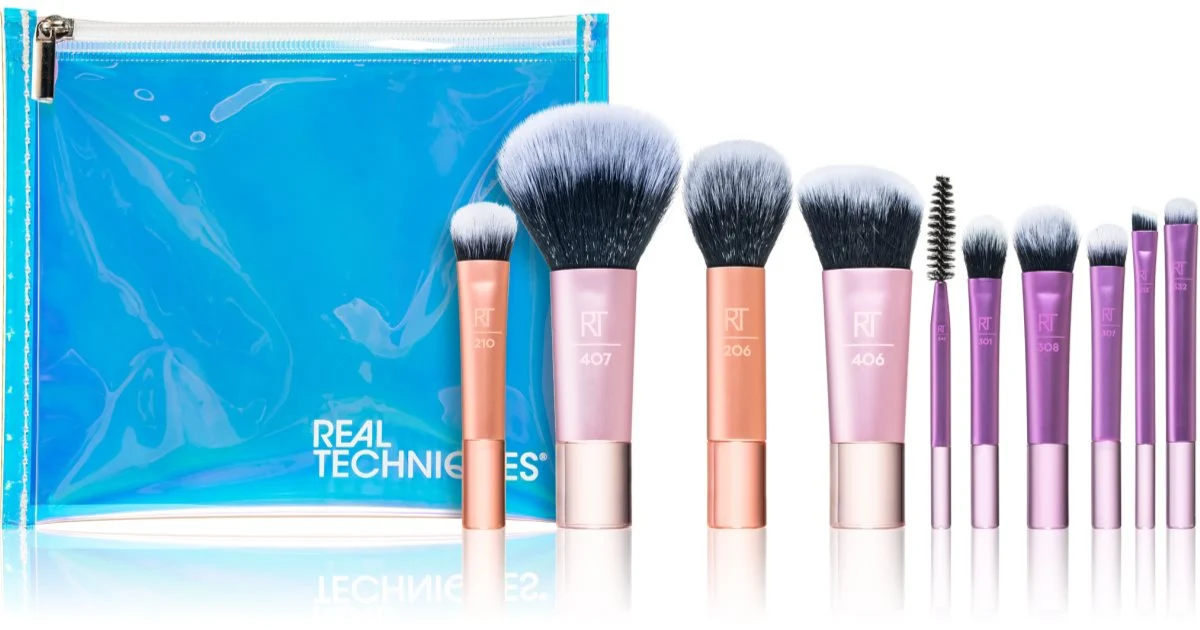 Real Techniques Travel Fantasy kit di mini pennelli con astuccio 11 pezzi