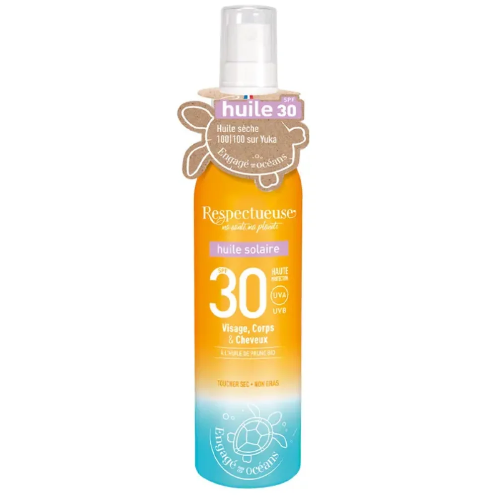 Respectueuse Olio Solare SPF30 Viso, Corpo e Capelli 100ml