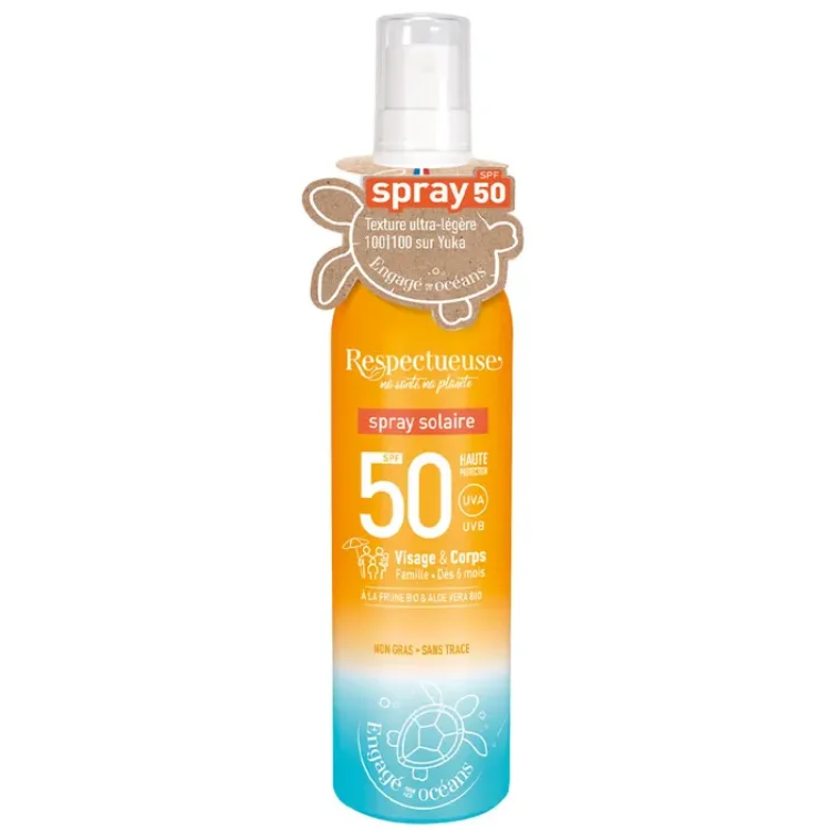 Respectueuse Olio Solare SPF50 Viso, Corpo e Capelli 100ml