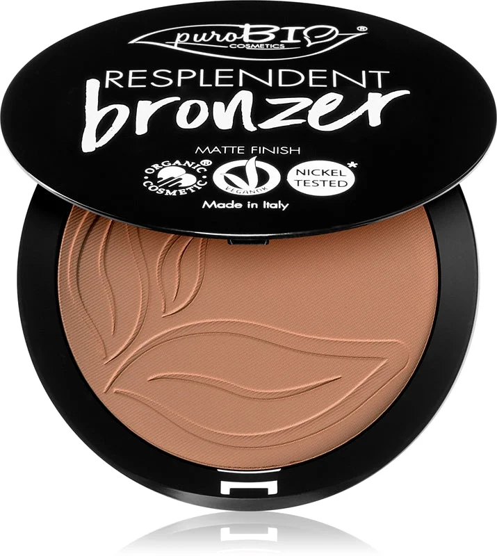 puroBIO Cosmetics Resplendent bronzer effetto opaco colore 05 Warm Brown 9 g