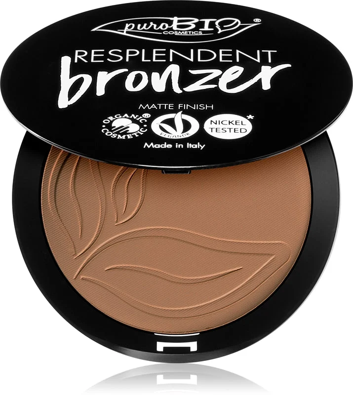 puroBIO Cosmetics Resplendent bronzer effetto opaco colore 01 Pale Brown 9 g