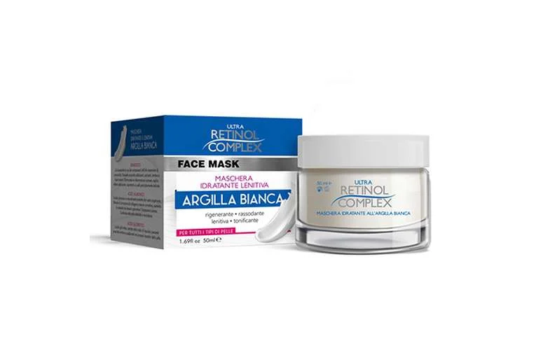 Retinol complex maschera viso idratante lenitiva all'argilla bianca 50 ml