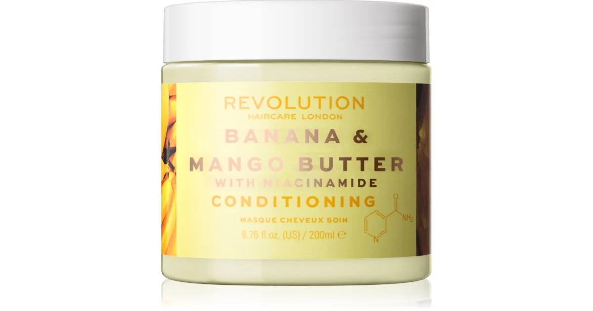 Revolution haircare Banana + Burro di Mango con Maschera Capelli Niacinamide balsamo - 200ml