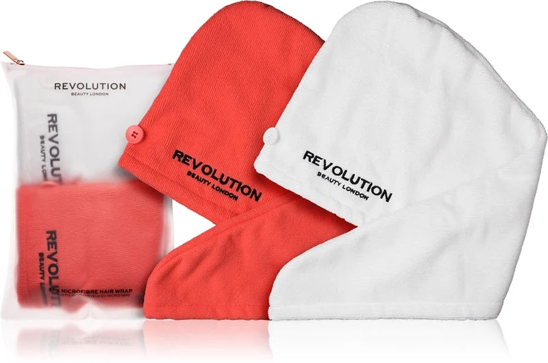 Revolution haircare Fascia per capelli in microfibra Corallo/bianco