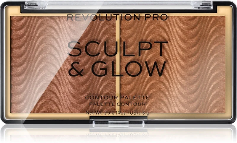 Revolution PRO Sculpt And Glow palette per contouring illuminante colore medio profondo 8 g