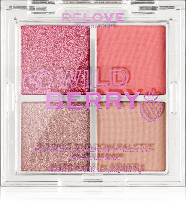 Revolution Relove Pocket Palette di ombretti colore Wild Berry 4x0.72 g