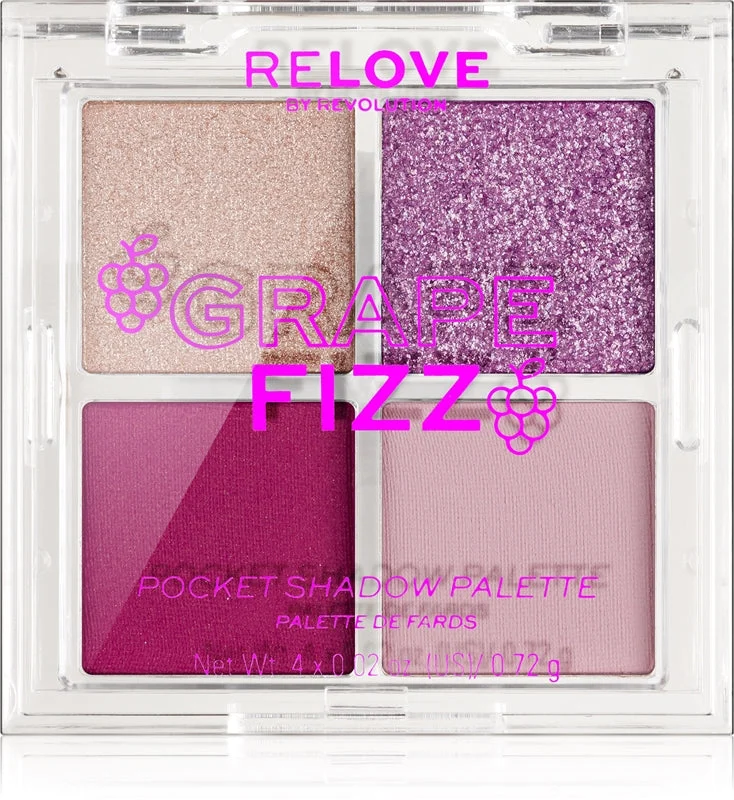 Revolution Relove Pocket Palette di ombretti colore Grape Fizz 4x0.72 g