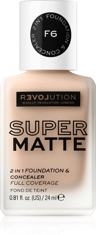 Revolution Relove Super Matte fondotinta opacizzante lunga tenuta colore F6 24 ml