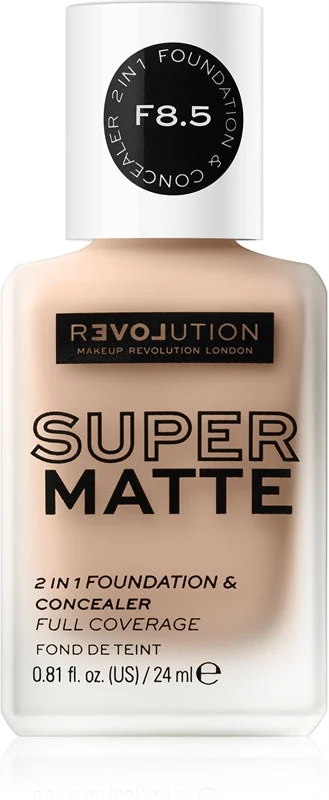 Revolution Relove Super Matte fondotinta opacizzante lunga tenuta colore F8.5 24 ml